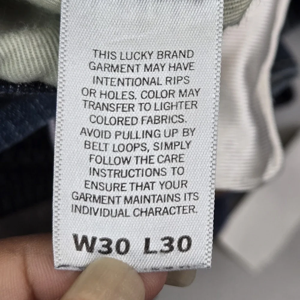Lucky Brand Men Jeans 30X30 Dark Blue Denim 411 Athletic Taper Coolmax 23